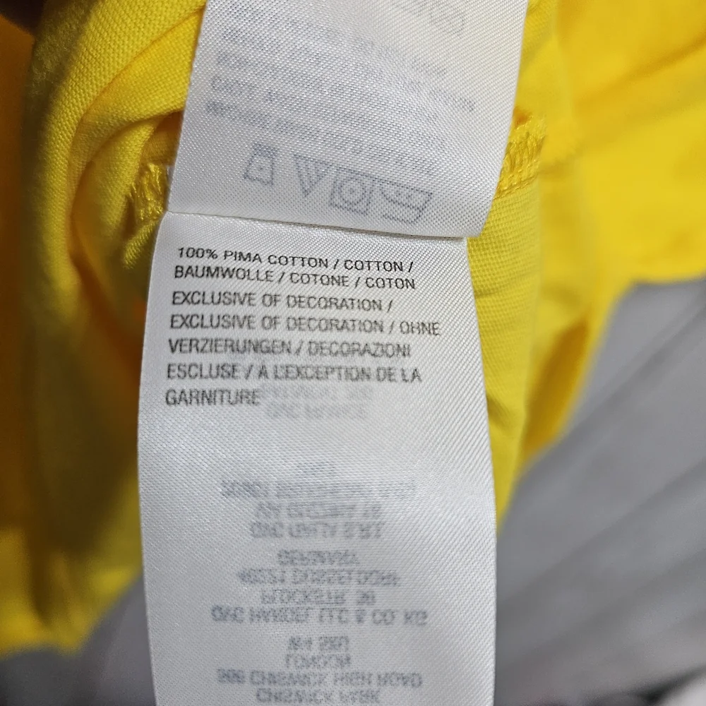 NWOT Peace Love World Women's Yellow Ruffle Sleeve Pima Cotton Knit Shirt Small. - Picture 8 of 10